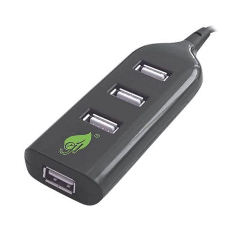 Conector Hub USB con 4 Puertos Negro Green Leaf