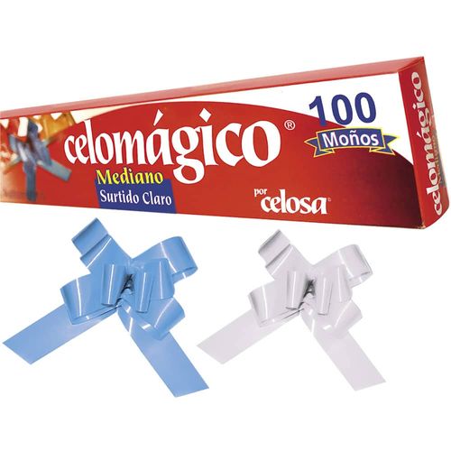 Moño Para Regalo Mediano con 100 Piezas Surtidos Claros Celomagico