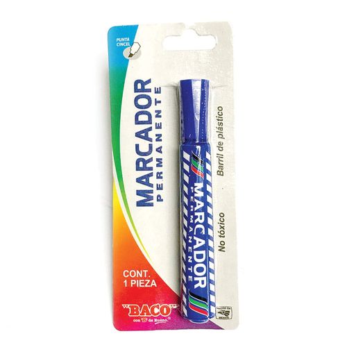 Marcador Permanente Grueso Azul Blíster Baco