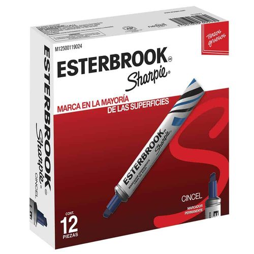 Marcador Permanente Grueso Azul Caja con 12 Piezas Esterbrook