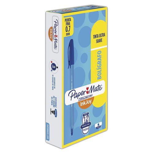 Bolígrafo Punto Fino Stick Azul Caja con 12 Piezas Kilométrico