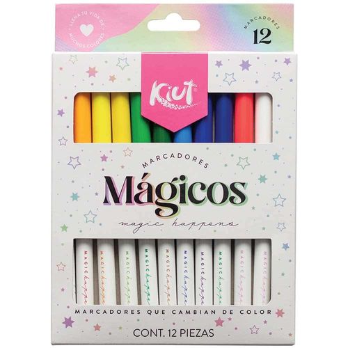 Marcadores Para Colorear Delgados Mágicos Caja con 12 Piezas Kiut