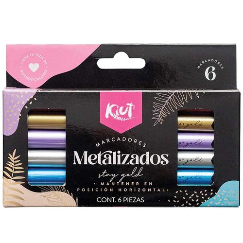 Marcadores para Colorear Delgados Metalizados Estuche con 6 Piezas Kiut Norma 549016