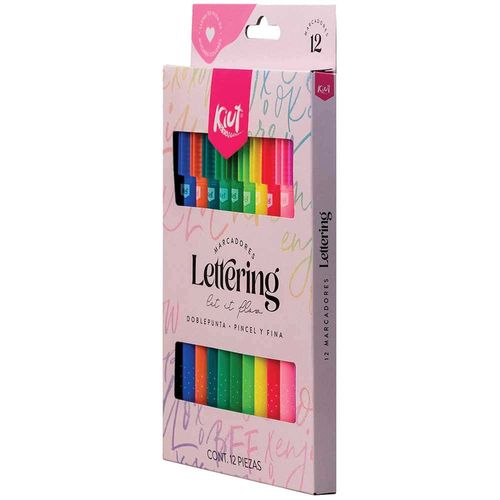 Marcadores para Colorear Delgados de Doble Punta Letter Estuche con 12 Piezas Kiut Norma 558855