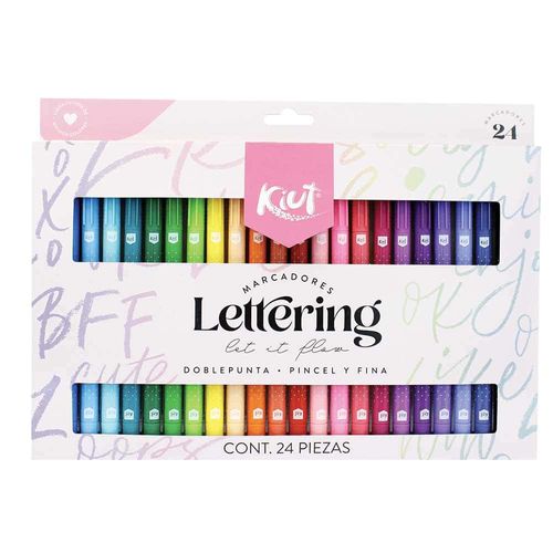 Marcador Para Colorear Delgado Doble Punta Para Lettering Estuche Con 24 Piezas Kiut Norma 560347