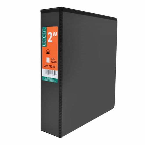 Carpeta con Argolla Vinil Tamaño Carta 2" con Ventana Negro