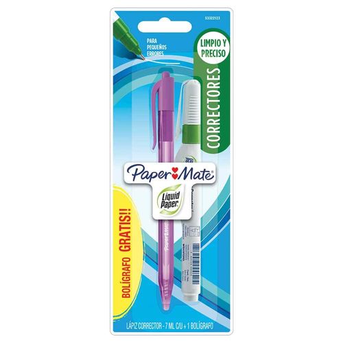 Corrector Líquido Blanco Tipo Pluma 7 ml Blíster Liquid Papermate
