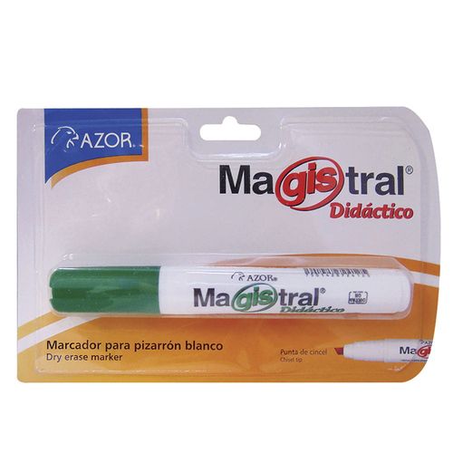 Marcador Para Pizarrón Grueso Verde Blíster Magistral Didáctico