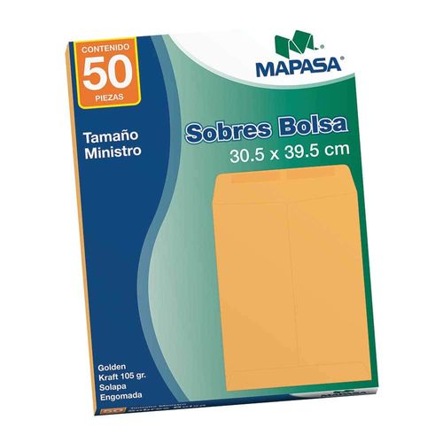 Sobre Bolsa Golden Kraft de 80 kg Engomado Ministro 50 Piezas Mapasa IA0319