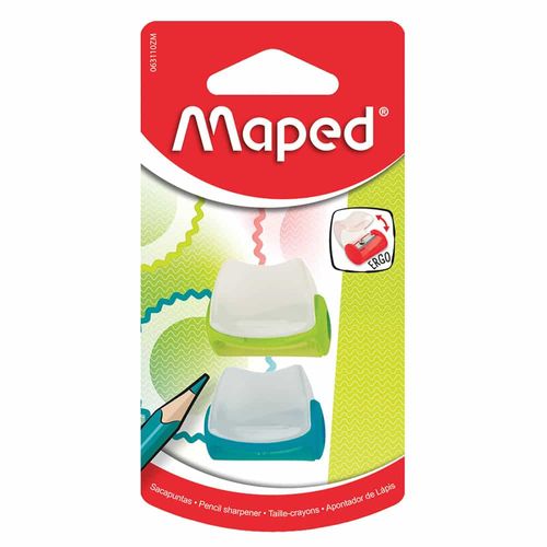 Sacapuntas de Plástico con Depósito Vivo X2 Blíster con 2 Piezas Maped