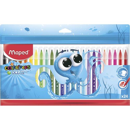 Marcador Para Colorear Delgado Estuche con 24 Piezas Ocean Maped