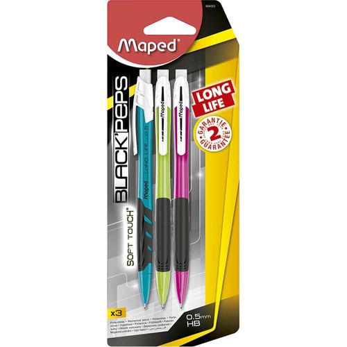 Lapicero de 0.5 mm Long Life Colores Surtidos Blíster con 3 Piezas Maped