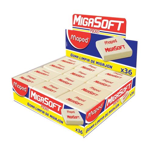 Goma de Borrar Migasoft Pocket Caja con 36 Piezas Maped 108611