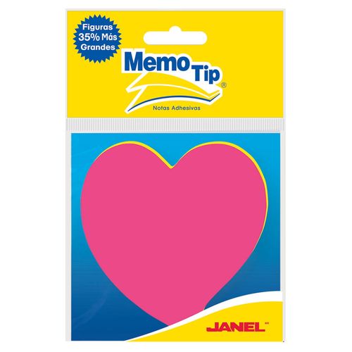 Notas Adhesivas Corazón Bolsa con 50 Hojas Memo Tip