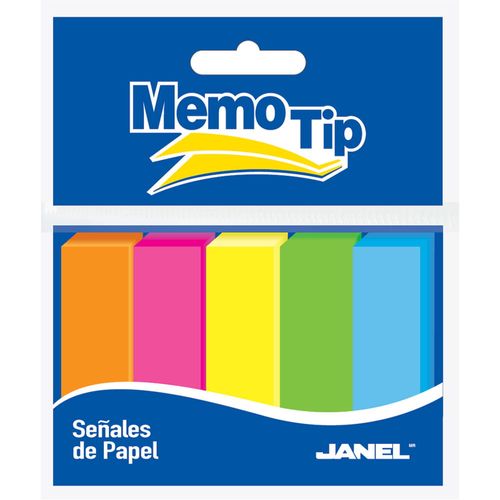 Banderitas Adhesivas Papel 5 Colores Bolsa con 250 Piezas Memo Tip