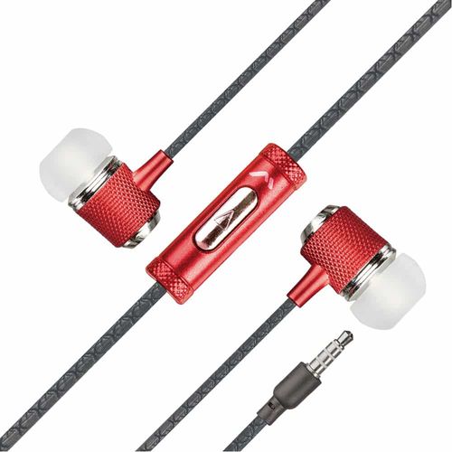 Audífonos Manos Libres con Micrófono Rojo Metálico Mitzu