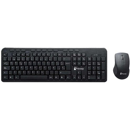 Teclado y Mouse Inalámbrico USB Negro Nextep NE-415