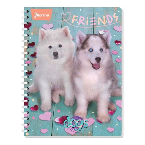 Cuaderno Espiral de 100 Hojas Profesional de Cuadro Chico Dogs
