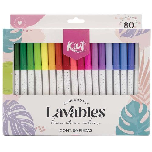 Marcador para Colorear Delgado Lavable Bolsa con 80 Piezas Kiut Norma 568391