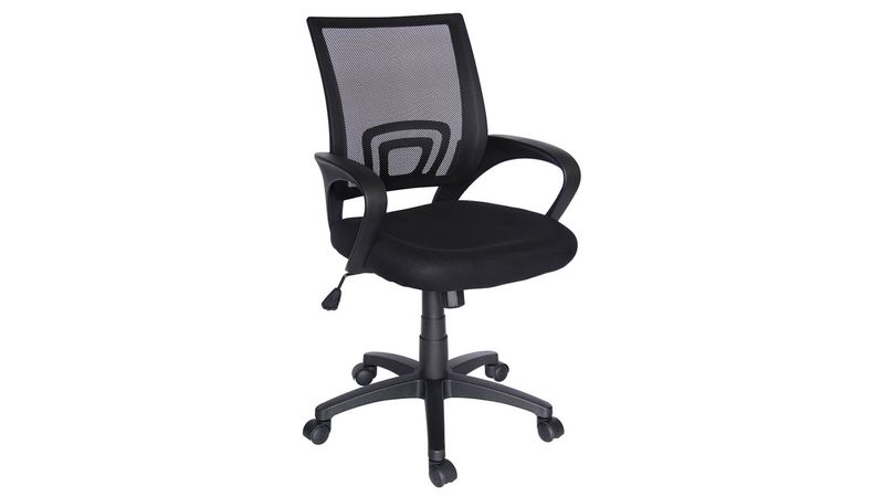 Silla Negra Secretarial con Recargabrazos Ecochair Offiho
