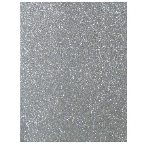 Foamy con Diamantina Tamaño Carta Plata con 5 Piezas
