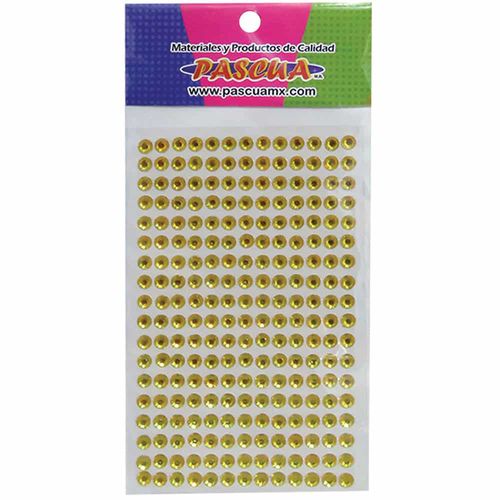Piedra Acrílica Decorativa Redonda Dorada Blíster con 260 Piezas Pascua PIED-REDO06JA