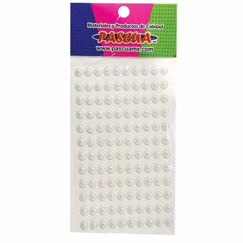 Piedra Acrílica Decorativa En Tira Perla Blanca de 8 mm Blíster con 120 Piezas Pascua PIED-REDO177