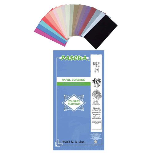 Papel Coreano Macaron 58x58 Surtido C/10