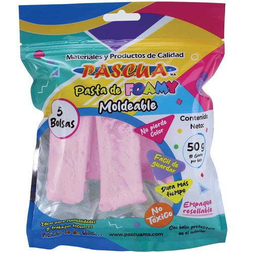 Foamy Moldeable de 50 gr Rosa Baby Macarrón para Manualidades Pascua FM-MHR
