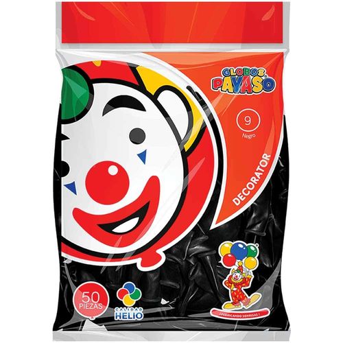 Globo para Fiesta Número 9 Negro Bolsa con 50 Piezas Decorator