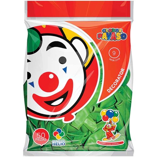 Globo para Fiesta Número 9 Verde Lima Bolsa con 50 Piezas Decorator