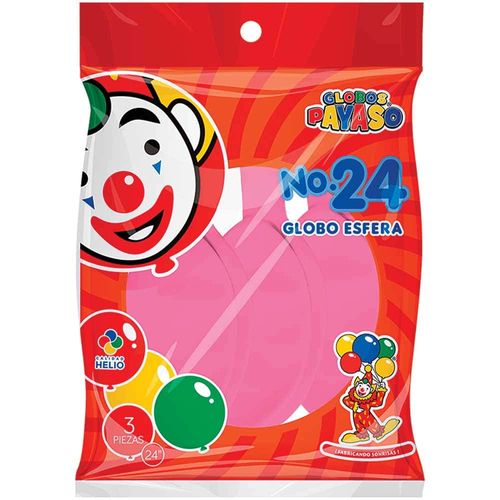 Globo Número 24 Rosa Bolsa con 3 Piezas Decorator