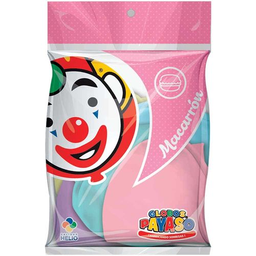 Globo para Fiesta Número 24 Macarron Colores Surtidos con 5 Piezas Payaso