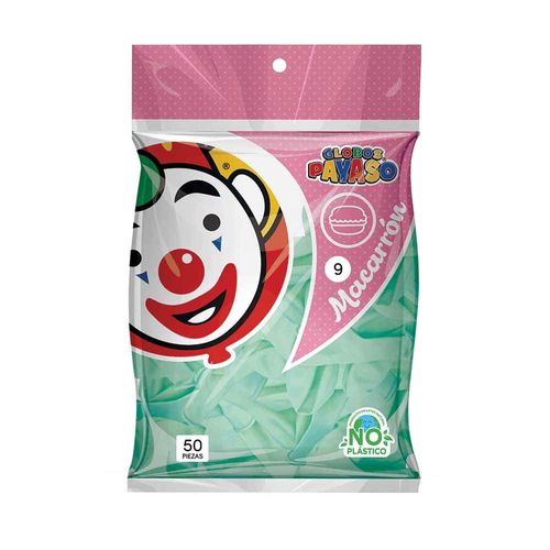Globo para Fiesta No. 9 Menta Bolsa con 50 Globos Macarron 1663
