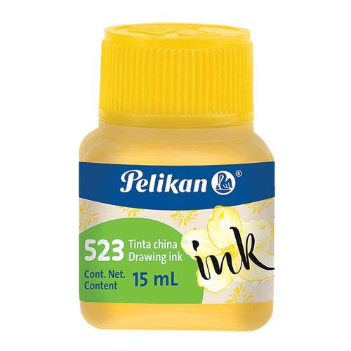 Tinta China 523 Frasco con 15 ml Amarillo Pelikan
