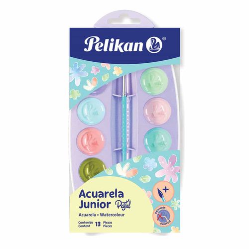 Acuarela de Plástico Estuche con 12 Colores Pastel Junior Pelikan 07501225