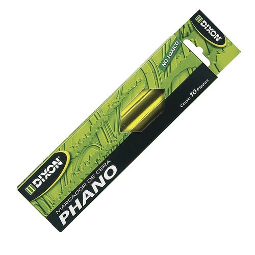 Marcador de Cera Amarillo Caja con 10 Piezas Phano Dixon
