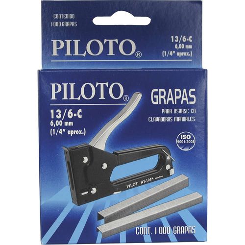 Grapa Standard de 6 mm para Clavadora con 1000 Piezas Pilot