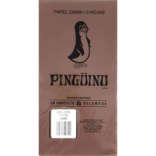 Papel China Bolsa con 3 Hojas Café
