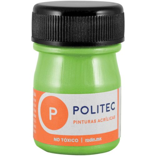 Pintura Acrílica Frasco con 20 ml Verde Hoja Metálico Politec