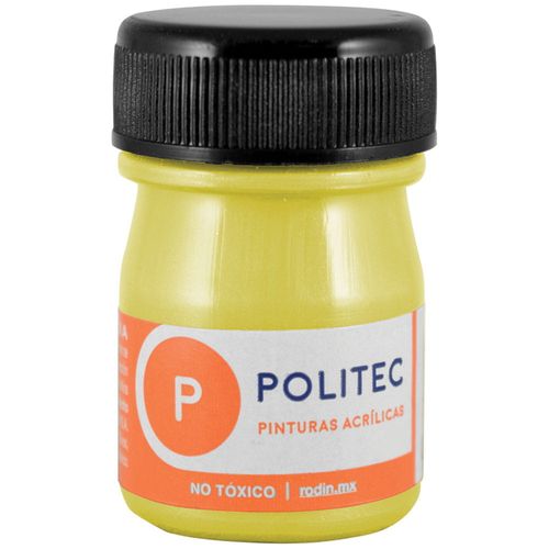 Pintura Acrílica Frasco con 20 ml Amarillo Metálico Politec