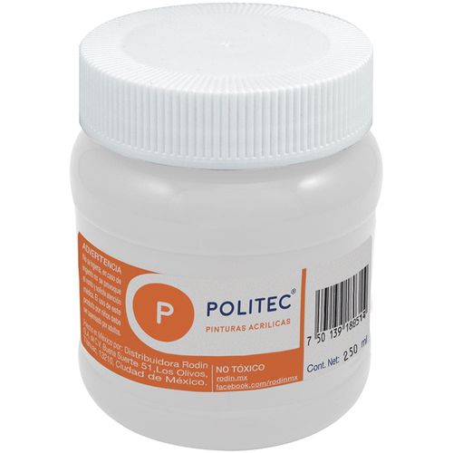 Pintura Acrílica Frasco con 250 ml Blanco Politec