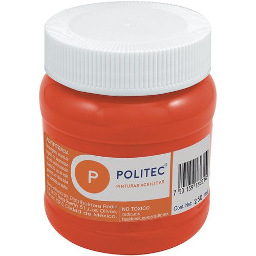Pintura Acrílica Frasco con 250 ml Rojo Politec