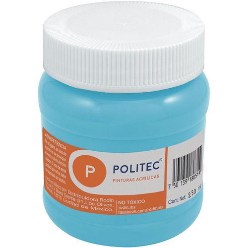 Pintura Acrílica Frasco con 250 ml Azul Pastel Politec