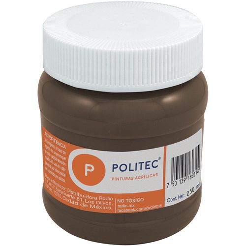Pintura Acrílica Frasco con 250 ml Café Politec