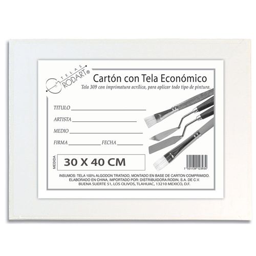 Lienzo para Pintura grande de 30 x 40 cm Cartón con Tela Económico Rodart