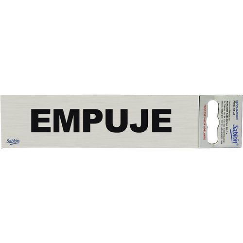 Señal de Aluminio "Empuje" de 16.5 x 4.5 cm Sablón