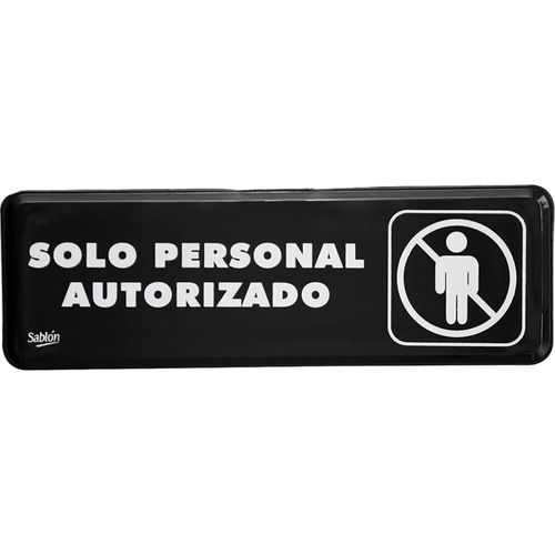 Señal Plástico "Solo Personal Autorizado" 23 x 7.5 cm Sablón