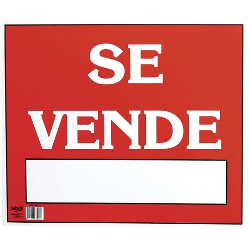 Señal de Plástico "Se Vende" de 34 x 50 cm Sablón