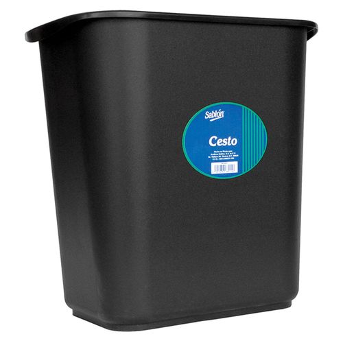 Bote para Basura Negro Rectangular Sablón 306.8015NE
